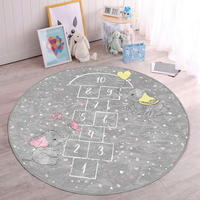 KINDERTEPPICH 120/120 cm Weiß, Hellgrau, Hellgelb, Hellrosa rund  - Hellrosa/Hellgelb, Basics, Textil (120/120cm)