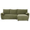 ECKSOFA in Cord Dunkelgrün  - Dunkelgrün/Schwarz, Konventionell, Kunststoff/Textil (266/180cm) - MID.YOU