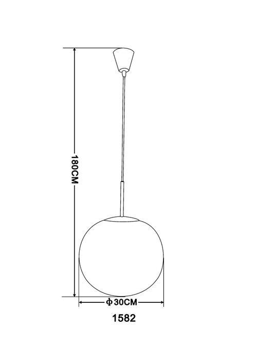 VISEČA SVETILKA  Balla      30/180 cm     60 W E27 - barve niklja/opal, Basics, kovina/steklo (30/180cm) - Globo