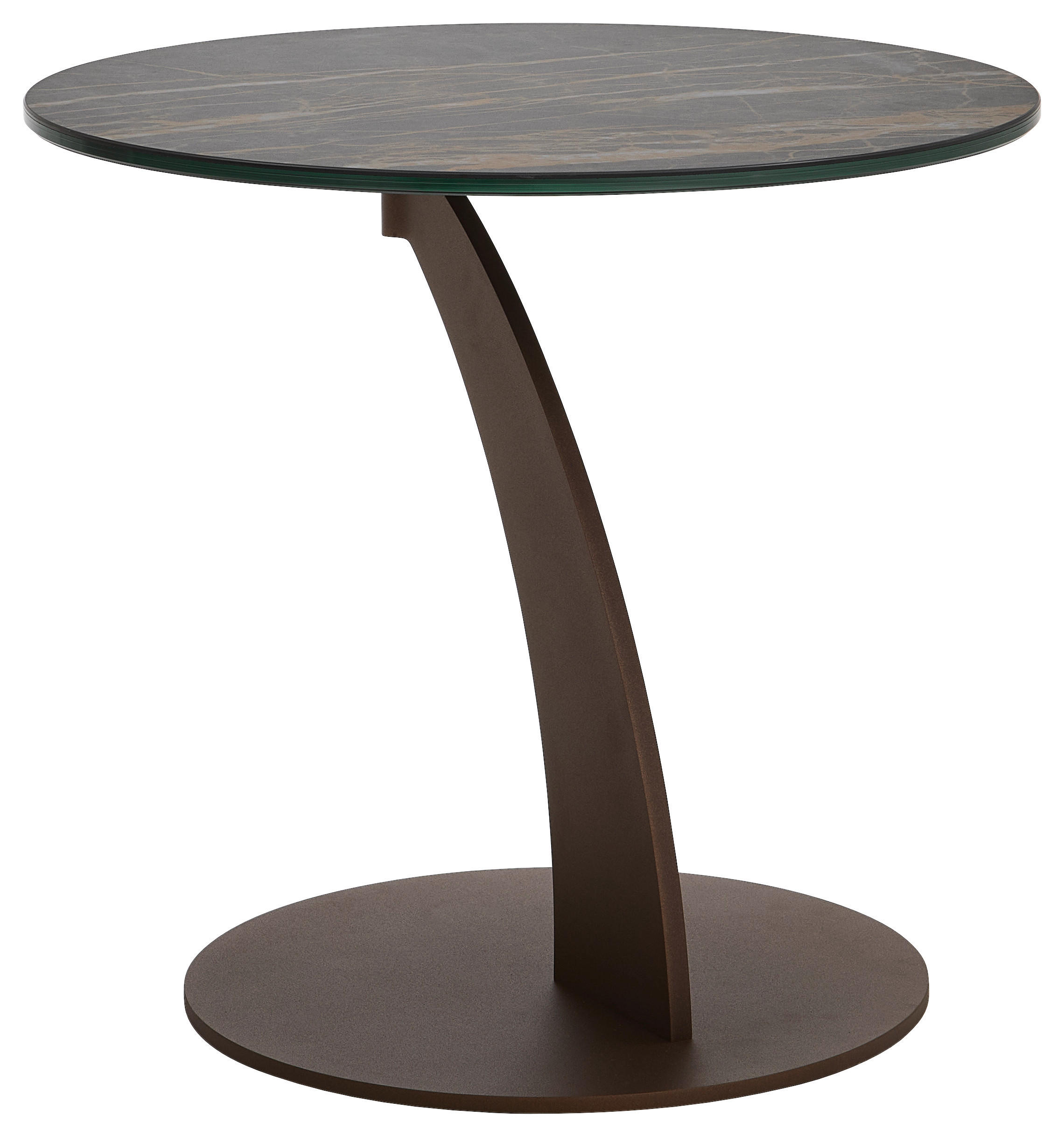BEISTELLTISCH 60/60/56 cm Rostfarben, Schwarz rund  - Rostfarben/Schwarz, Design, Keramik/Metall (60/60/56cm) - Naos