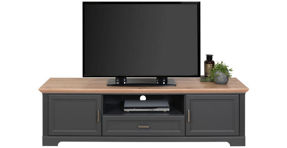 TV-ELEMENT 193/54/51 cm - Graphitfarben/Eiche Artisan, ROMANTIK / LANDHAUS, Holzwerkstoff/Metall (193/54/51cm) - Hom`in