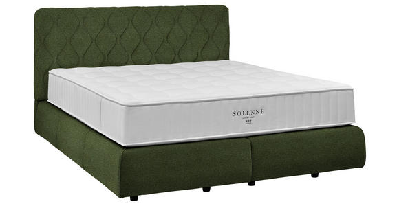 BOXSPRINGBETT 160/200 cm  in Olivgrün  - Schwarz/Olivgrün, Design, Kunststoff/Textil (160/200cm) - Johann Jakob