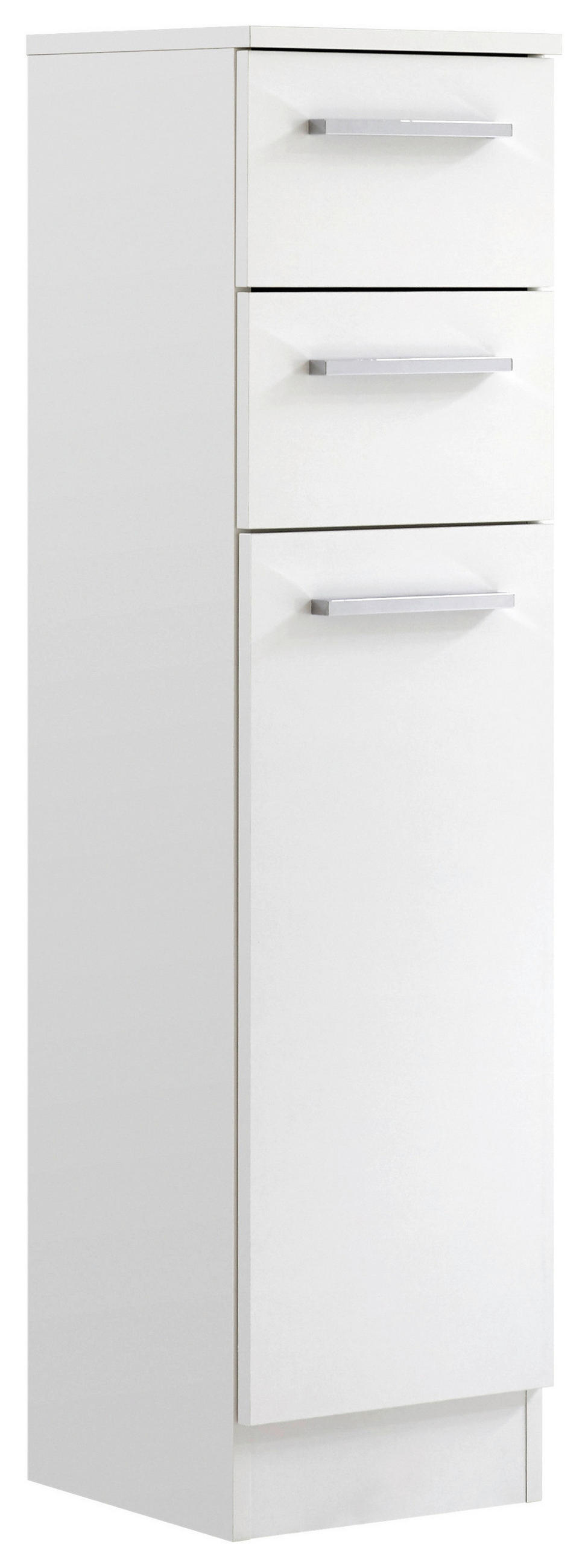 SPODNÁ SKRINKA, biela, biela, 30/119/33 cm - biela/chrómová, Basics, kompozitné drevo (30/119/33cm) - Carryhome