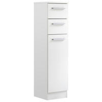 SPODNÁ SKRINKA, biela, biela, 30/119/33 cm - biela/chrómová, Basics, kompozitné drevo (30/119/33cm) - Carryhome