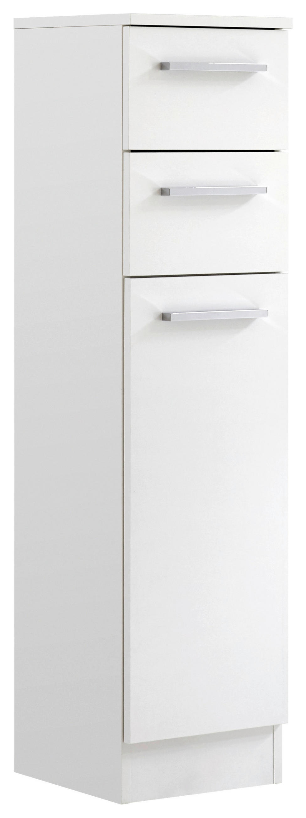 SPODNÁ SKRINKA, biela, biela, 30/119/33 cm - biela/chrómová, Basics, kompozitné drevo (30/119/33cm) - Carryhome