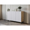 SIDEBOARD 120/76/39 cm  in Weiss, Eiche Artisan  - Weiss/Schwarz, Trend, Holzwerkstoff (120/76/39cm) - Livetastic
