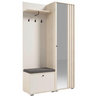 GARDEROBE 5-teilig  in 114/197/40 cm  - Kaschmir/Eichefarben, Design, Glas/Holzwerkstoff (114/197/40cm) - Xora
