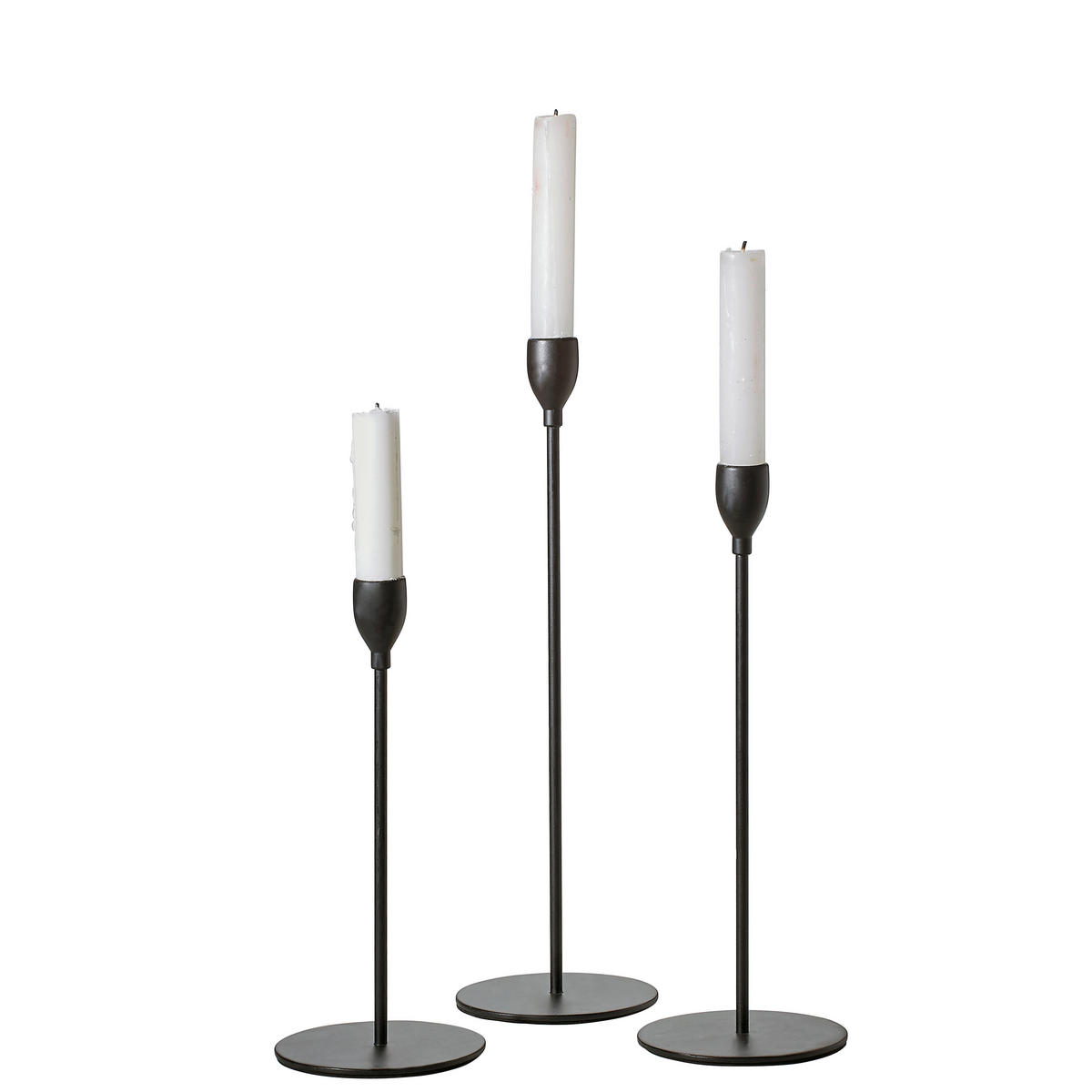 STOJAN NA SVÍČKY  kov - černá, Basics, kov (10/33cm)