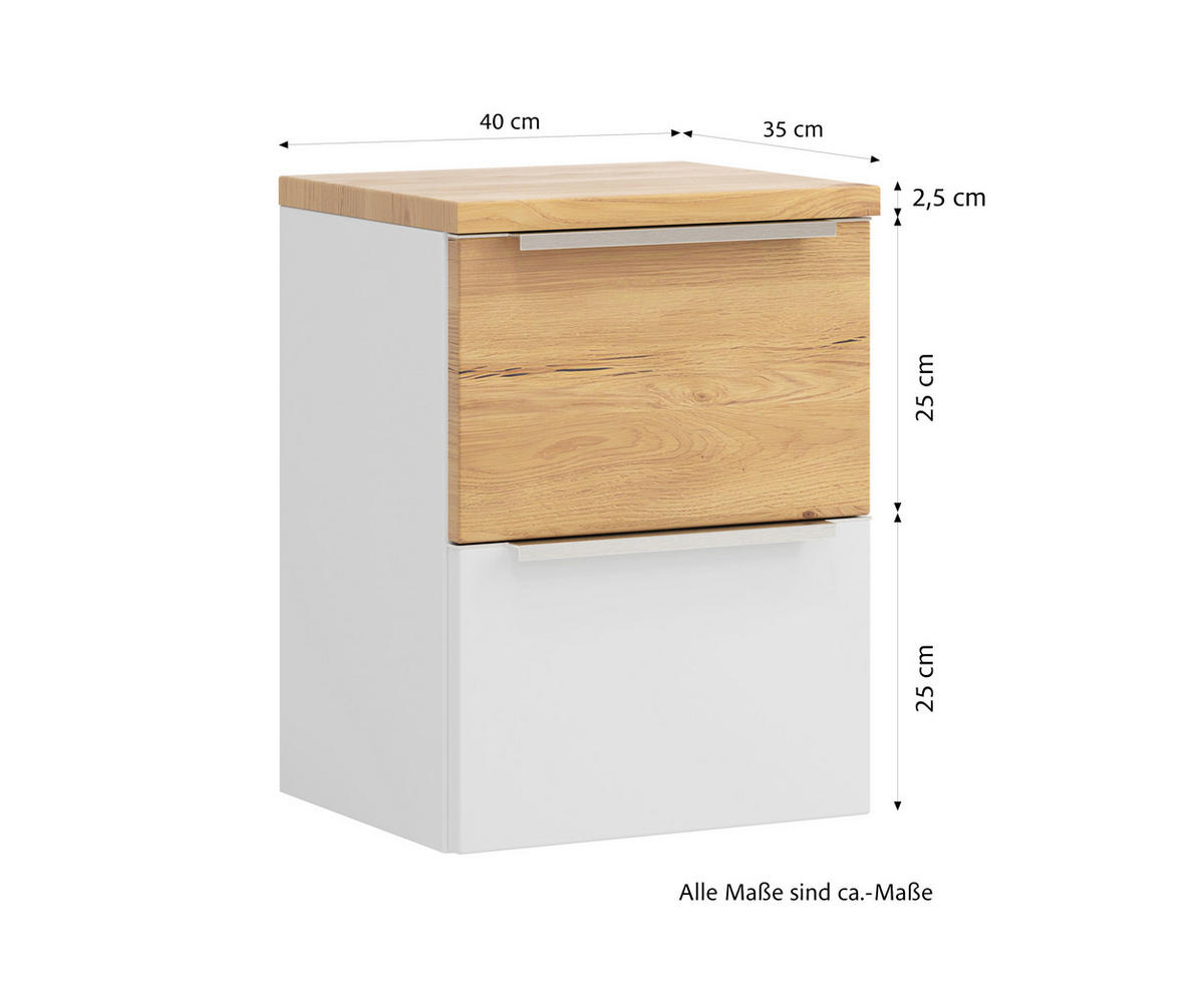 UNTERSCHRANK 40/54/35 cm   - Wildeiche/Edelstahlfarben, Trend, Holzwerkstoff/Metall (40/54/35cm) - Held
