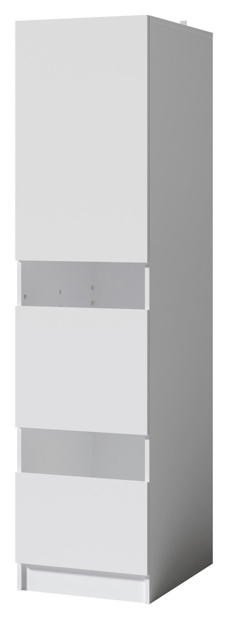 MEHRZWECKSCHRANK 50/200/68 cm  in Weiß  - Schwarz/Weiß, Design, Holzwerkstoff/Metall (50/200/68cm) - Milino