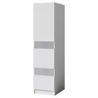 MEHRZWECKSCHRANK 50/200/68 cm  in Weiß  - Schwarz/Weiß, Design, Holzwerkstoff/Metall (50/200/68cm) - Milino