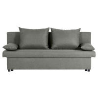 SCHLAFSOFA NEO Webstoff Grau  inkl. Rückenkissen, Armlehnenkissen, Bettkasten  - Schwarz/Grau, Basics, Kunststoff/Textil (192/82/82cm) - P & B