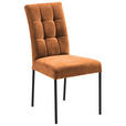 STUHL   Webstoff  Orange, Schwarz  - Schwarz/Orange, Design, Textil/Metall (46/91/61cm) - Xora