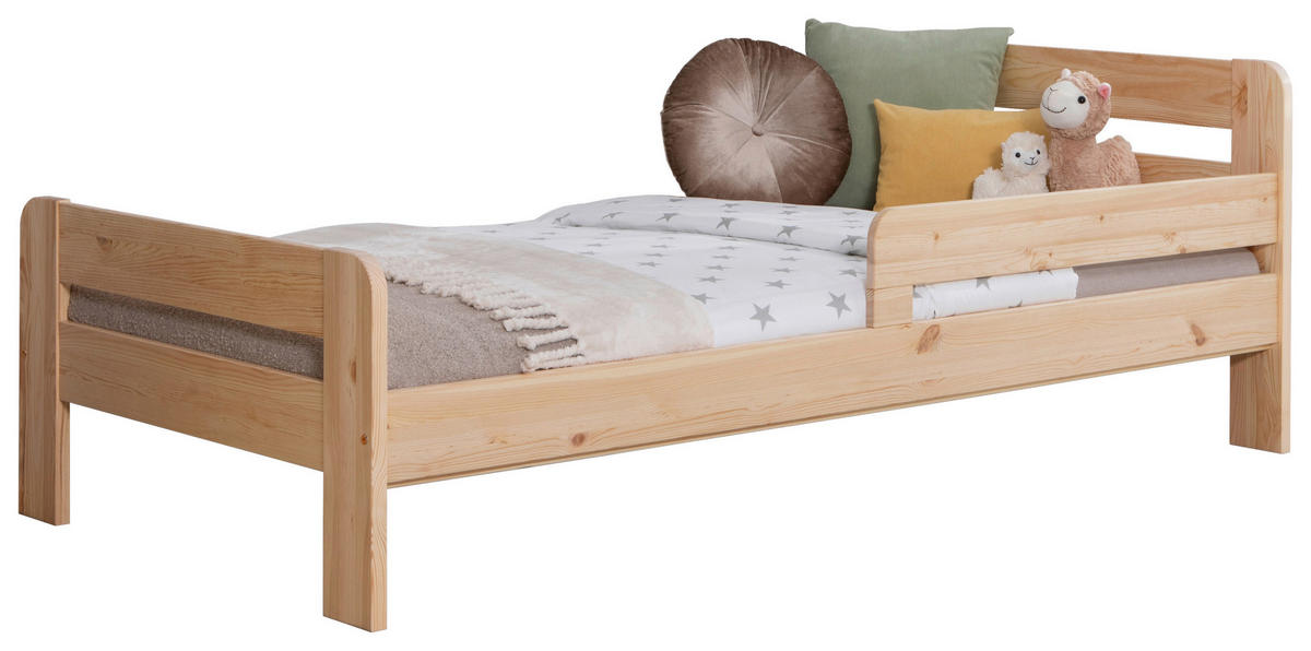 BETT 90/200 cm  in Naturfarben  - Naturfarben, MODERN, Holz/Textil (90/200cm) - MID.YOU