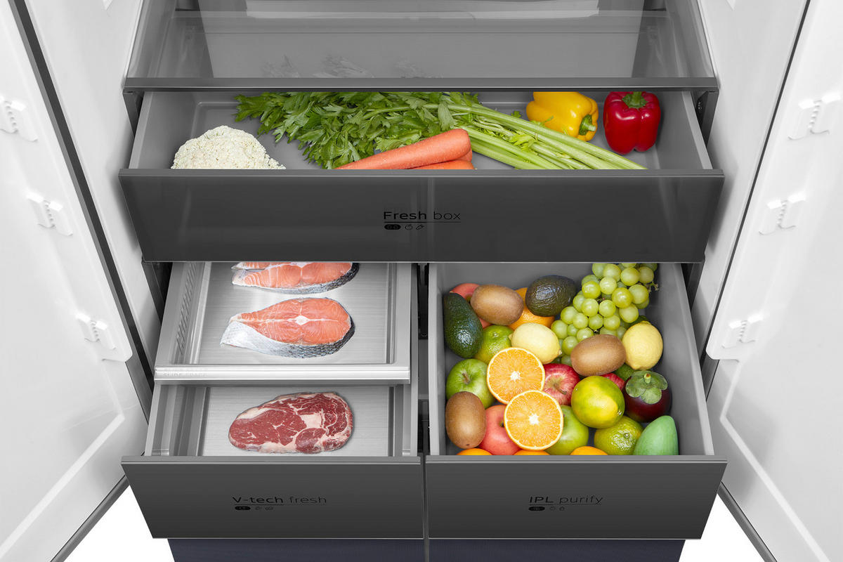MULTIDÖRR MDRM706BIE70  - svart, Basics, metall/glas (83,3/191/60cm) - Midea