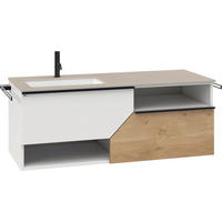 WASCHTISCHKOMBI 128 cm  - Taupe/Eichefarben, LIFESTYLE, Holz/Keramik (128cm) - Voglauer