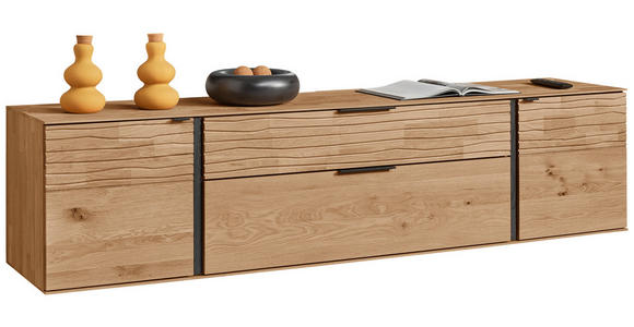 LOWBOARD  211/52/44 cm 1 Schublade(n) stehend, hängend  - Eichefarben/Anthrazit, Natur, Holz/Metall (211/52/44cm) - Valnatura
