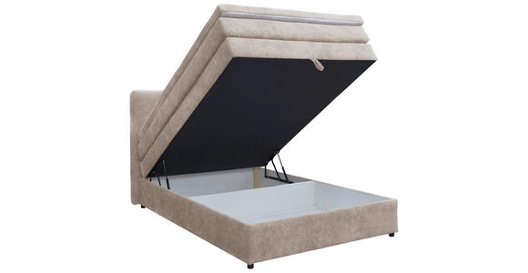 BOXSPRINGBETT 140/200 cm  in Beige  - Beige/Schwarz, KONVENTIONELL, Kunststoff/Textil (140/200cm) - Carryhome