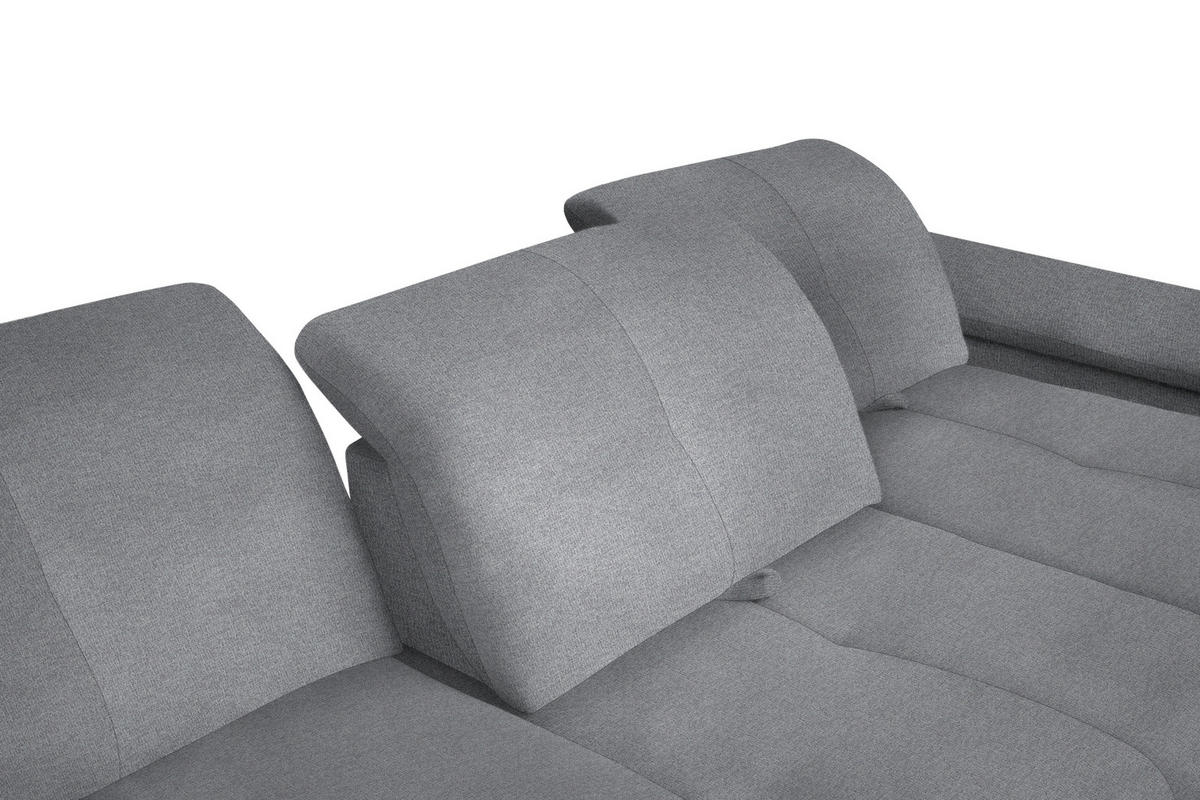 ECKSOFA Grau Flachgewebe  - Schwarz/Grau, Design, Textil/Metall (313/242cm) - Xora