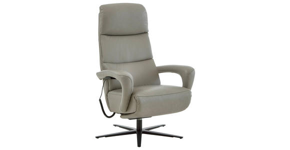 RELAXSESSEL in Leder Greige  - Greige/Schwarz, Design, Leder/Metall (76/110/86cm) - Dieter Knoll