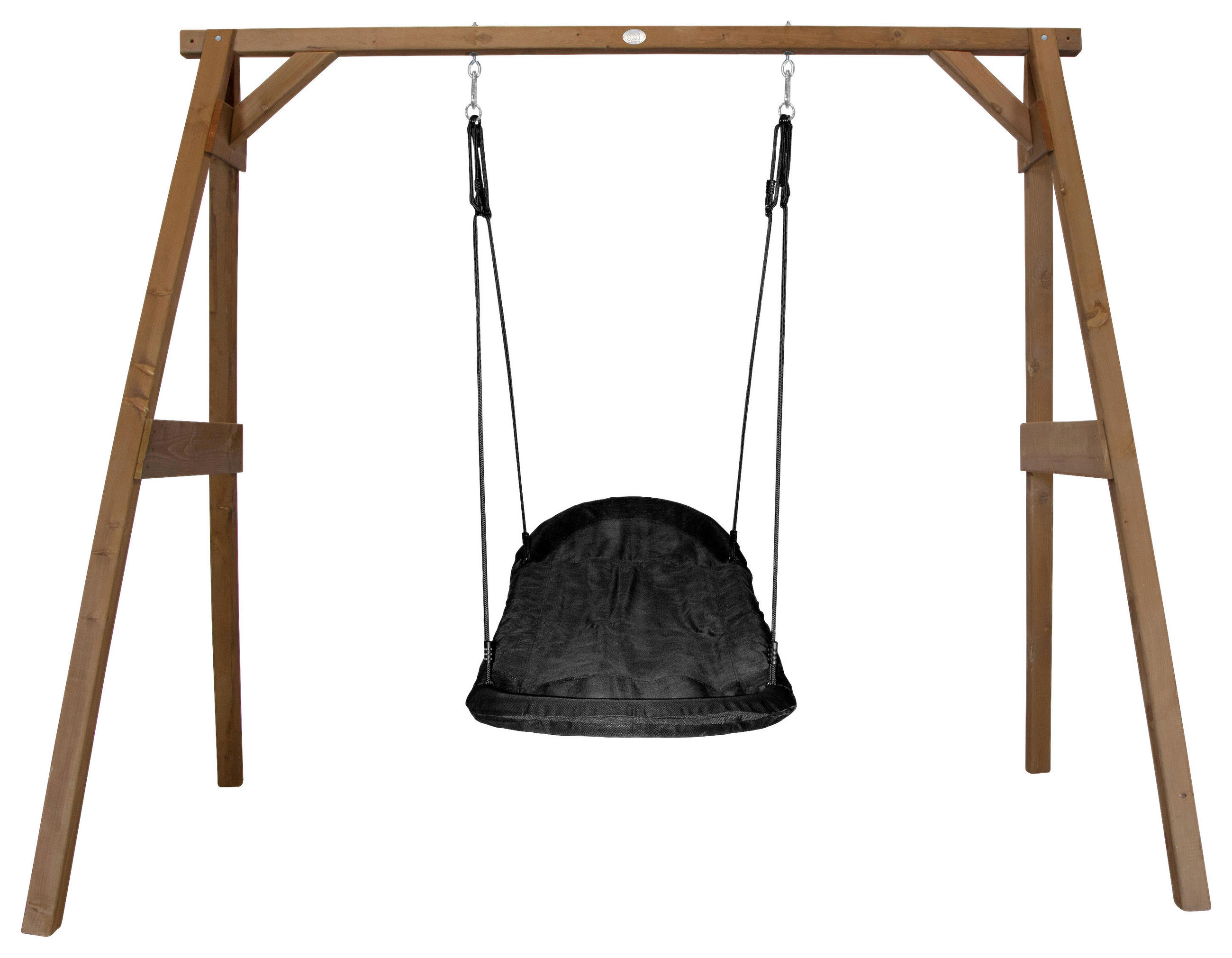 NESTSCHAUKEL  - Schwarz/Braun, Konventionell, Holz (254/207/160cm)