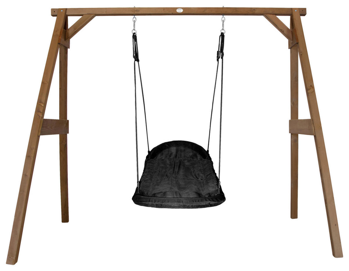 NESTSCHAUKEL Braun, Schwarz  - Schwarz/Braun, KONVENTIONELL, Holz (254/207/160cm) - Ambia Garden