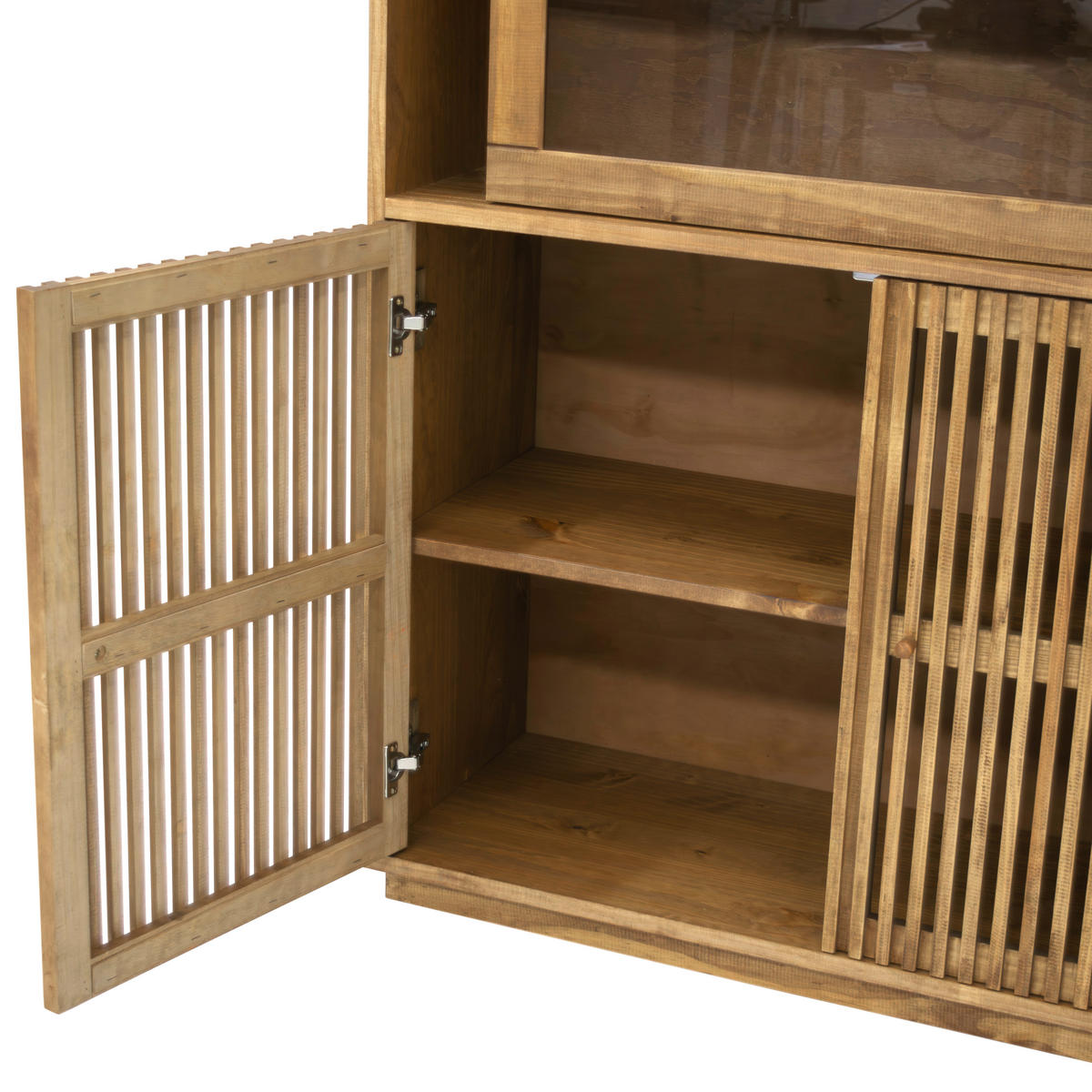 VITRINE in massiv Kiefer Eichefarben  - Eichefarben, MODERN, Holz (166/182/42cm) - MID.YOU