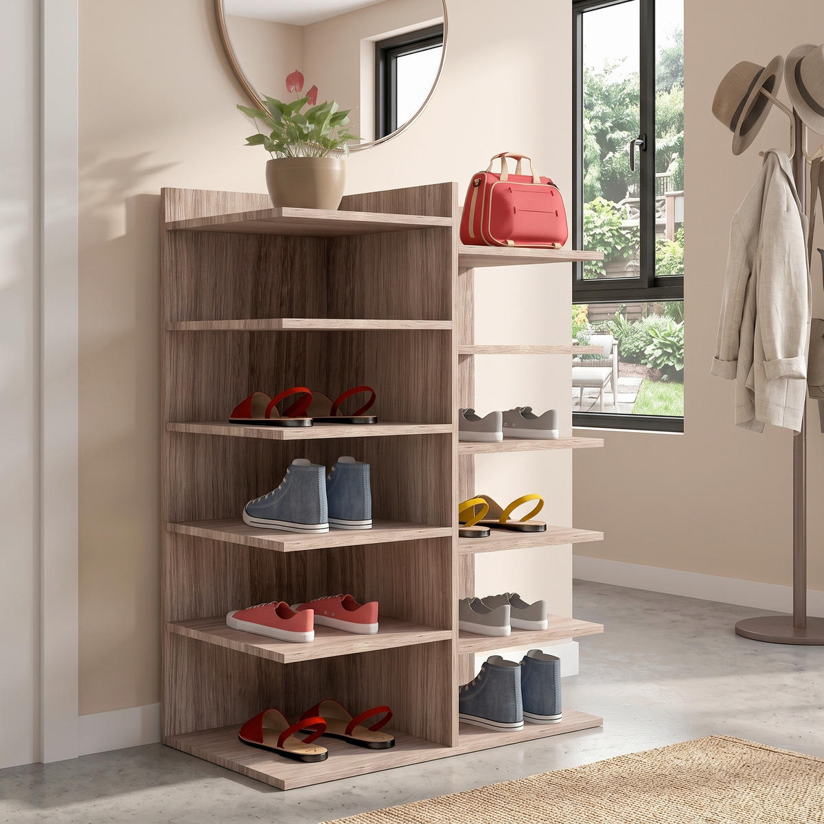 SCHUHREGAL 60/80/30 cm  - Sonoma Eiche, Basics, Holzwerkstoff (60/80/30cm) - MID.YOU