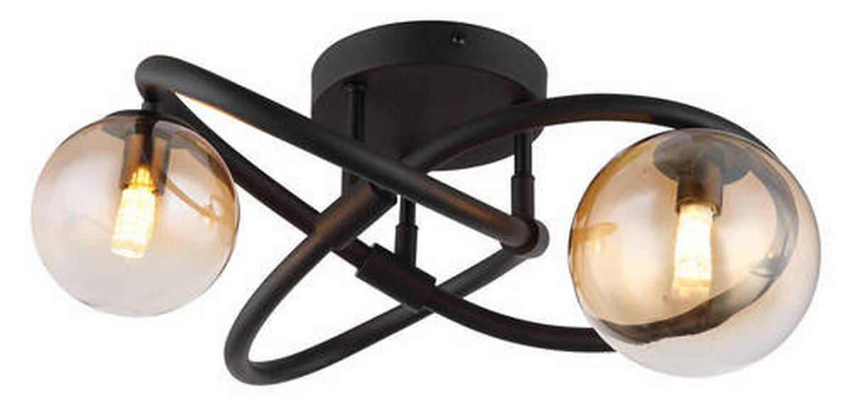 LED-DECKENLEUCHTE 3,5 W  41/20 cm    - Klar/Schwarz, Design, Glas/Metall (41/20cm) - Globo