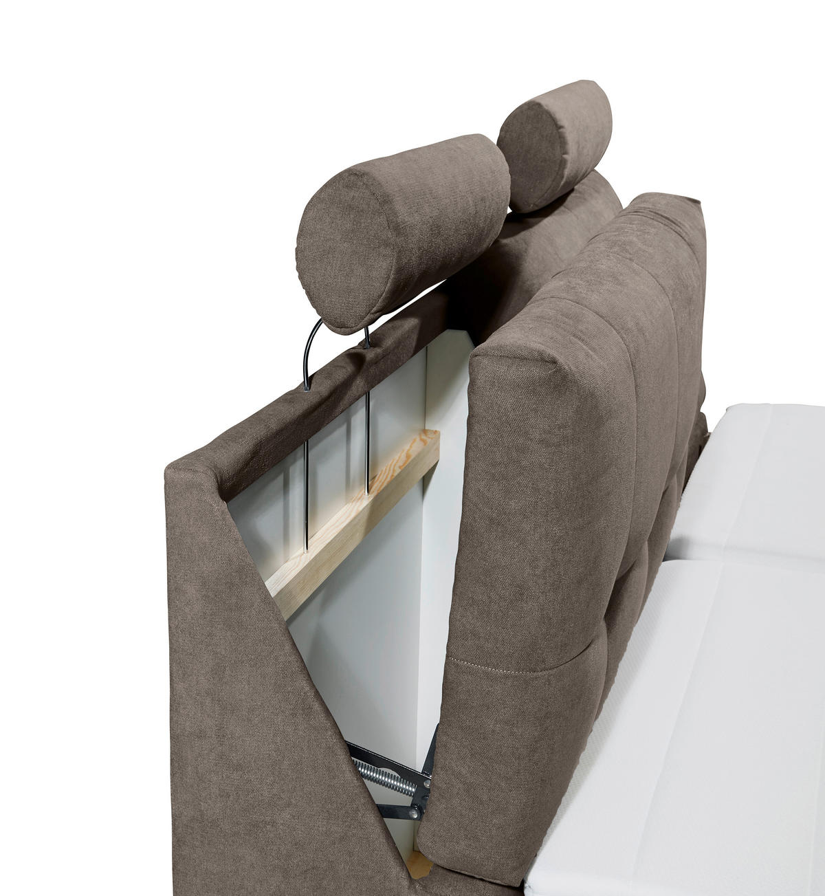 BOXSPRING-ÁGY 180/200 cm  barna  - ezüst/barna, Modern, műanyag/faalapú anyag (180/200cm) - MID.YOU