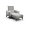 SESSELSET Chenille    - Hellgrau/Schwarz, Design, Textil/Metall (110/85/86-94cm) - SENSOO