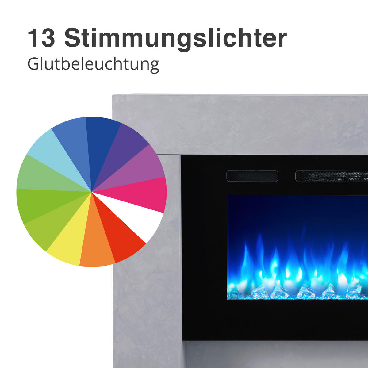 ELEKTROKAMIN - Grau, Basics, Holzwerkstoff/Metall (141/21/88cm)