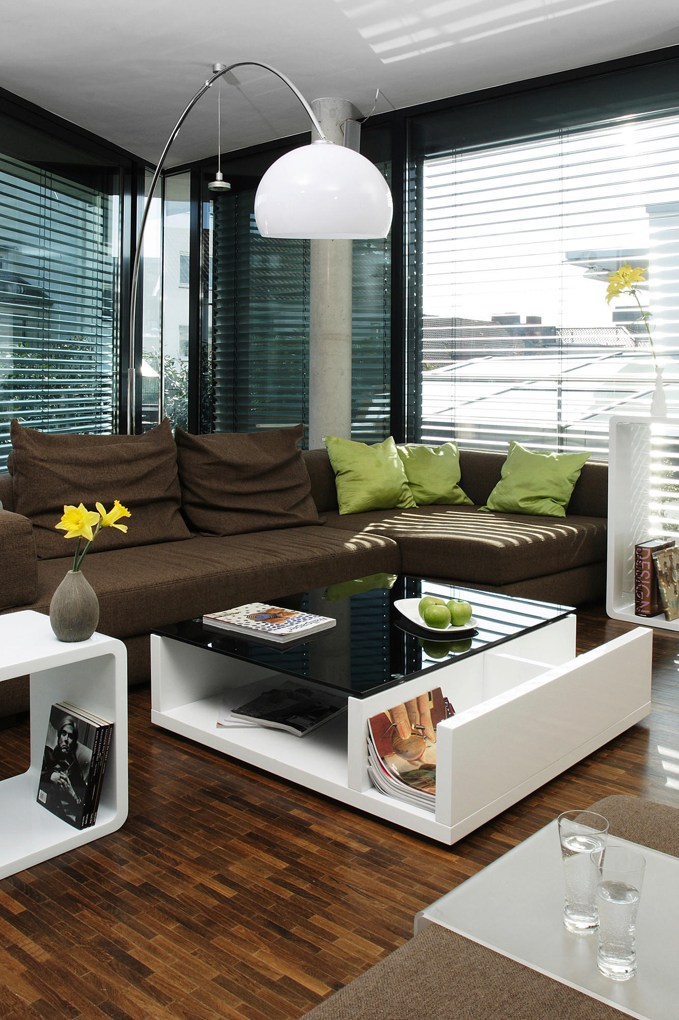 COUCHTISCH Sicherheitsglas 100/100/30 cm rechteckig Schwarz, Weiß Hochglanz  - Weiß Hochglanz/Schwarz, Design, Glas/Holzwerkstoff (100/100/30cm) - Livetastic