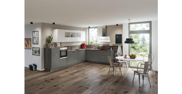 EINBAUKÜCHE - Weiß/Grau, Design, Holzwerkstoff - Dieter Knoll