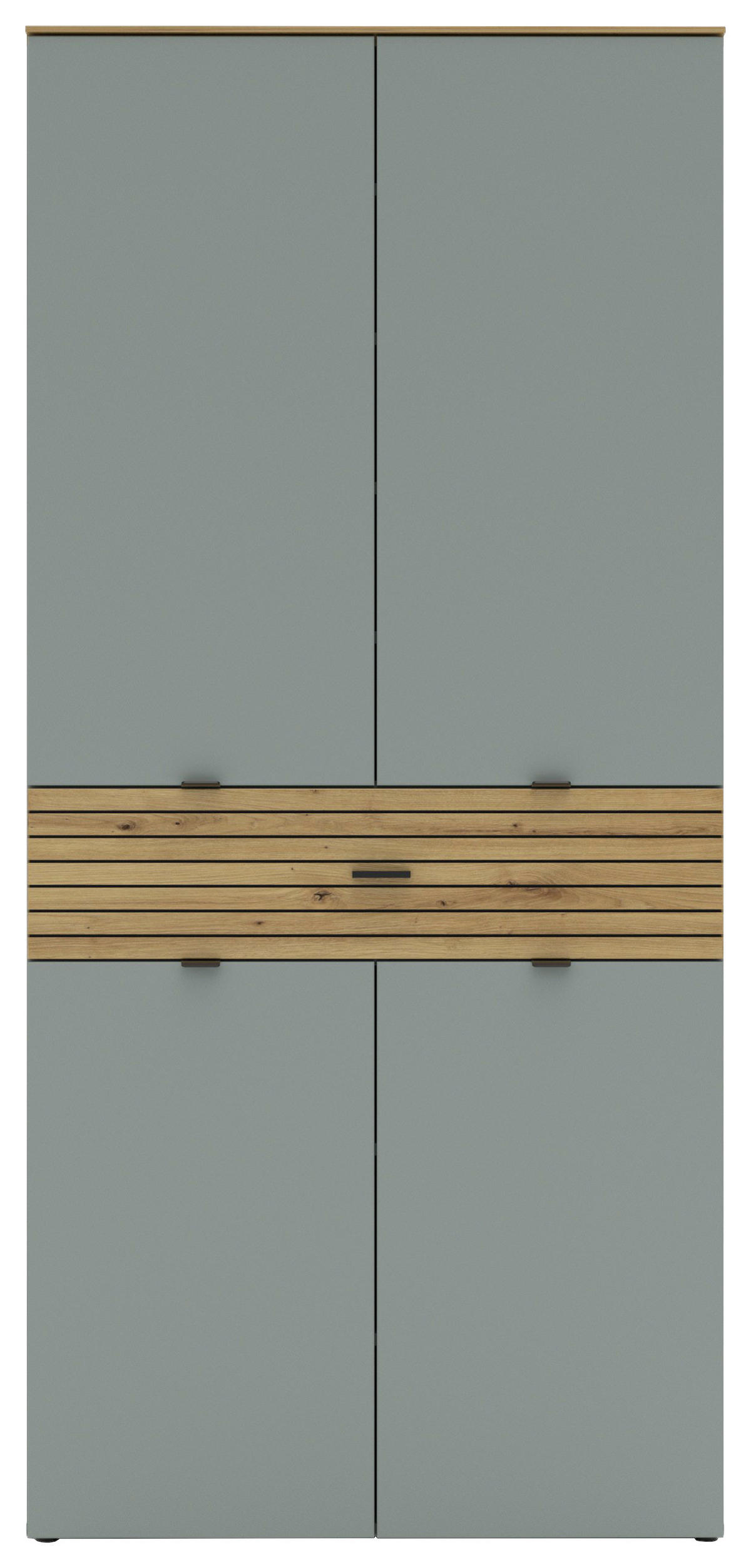 OMARA ZA ČEVLJE zelena, hrast artisan - črna/zelena, Moderno, kovina/leseni material (90/196/41cm) - Voleo
