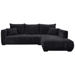 ECKSOFA in Cord Schwarz  - Schwarz, MODERN, Holz/Textil (322/208cm) - Carryhome