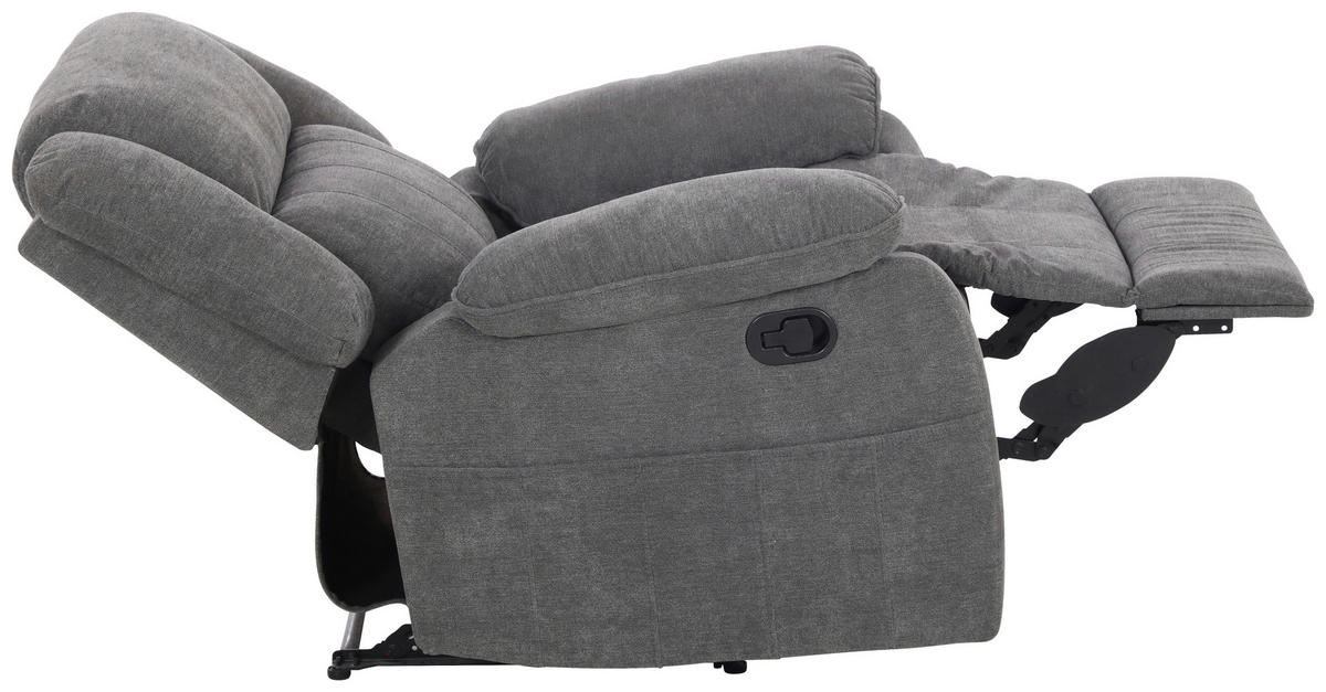 TELEVIZNÍ KŘESLO, textil, šedá - šedá/černá, Basics, textil/plast (94/101/90cm) - P & B