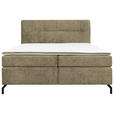 BOXSPRINGBETT 180/200 cm,  in Cappuccino, Topper, H3 + H3 = fest  - Schwarz/Cappuccino, Design, Textil/Metall (180/200cm) - Esposa