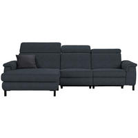 ECKSOFA in Flachgewebe Anthrazit  - Anthrazit/Schwarz, Konventionell, Textil/Metall (182/304cm) - Pure Home Comfort