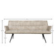 SITZBANK 203,5/87/64 cm Mikrofaser Schwarz, Taupe  - Taupe/Schwarz, Design, Textil/Metall (203,5/87/64cm) - Novel