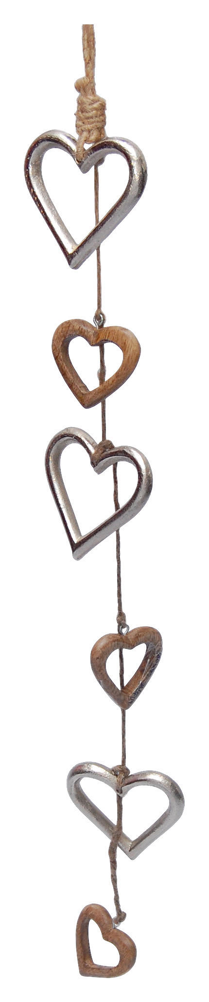 GIRLANDA - barvy stříbra/přírodní barvy, Basics, kov/dřevo (80cm) - Ambia Home