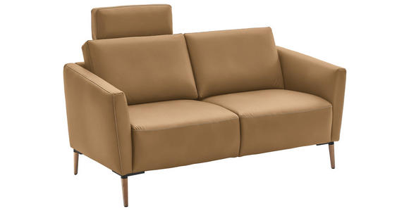 2-SITZER-SOFA  in Echtleder Honig   - Eichefarben/Beige, Natur, Leder/Holz (182/86/87cm) - Valnatura