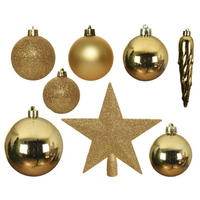 CHRISTBAUMKUGEL-SET 5 cm 33-teilig  - Goldfarben, Kunststoff (5cm) - X-Mas
