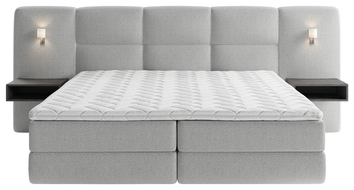 BOXSPRINGBETT 200/200 cm  in Greige  - Greige/Schwarz, Basics, Holz/Holzwerkstoff (200/200cm) - Esposa
