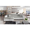 ECKSOFA in Webstoff Grau, Weiß  194/296 cm  - Chromfarben/Weiß, Design, Kunststoff/Textil (194/296cm) - MID.YOU