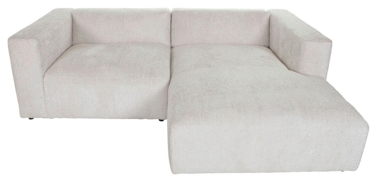 ECKSOFA in Chenille Creme  - Creme/Schwarz, Modern, Kunststoff/Textil (231/178cm) - Carryhome
