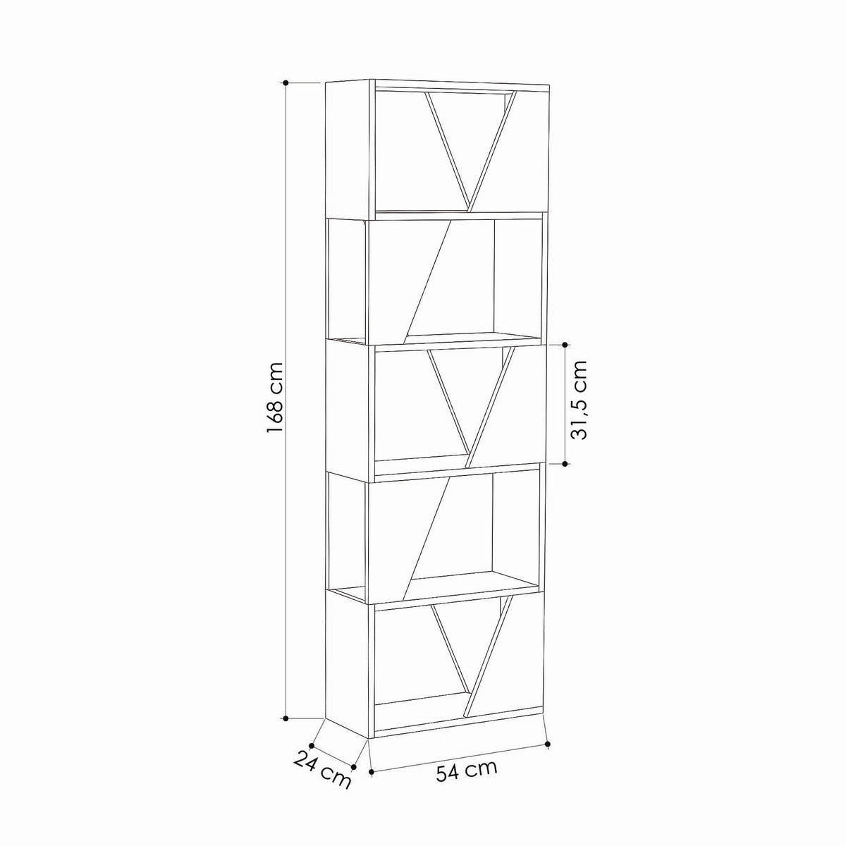 BABYREGAL  - Anthrazit, Design, Holzwerkstoff (54/168/24cm) - Livetastic
