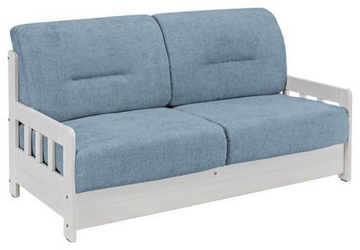 SCHLAFSOFA Mikrofaser Blau, Weiß  - Blau/Weiß, LIFESTYLE, Textil (154/88/90cm) - Livetastic