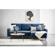 ECKSOFA in Flachgewebe Dunkelblau - Eiche Wotan/Dunkelblau, KONVENTIONELL, Holz/Textil (255/157cm) - Carryhome