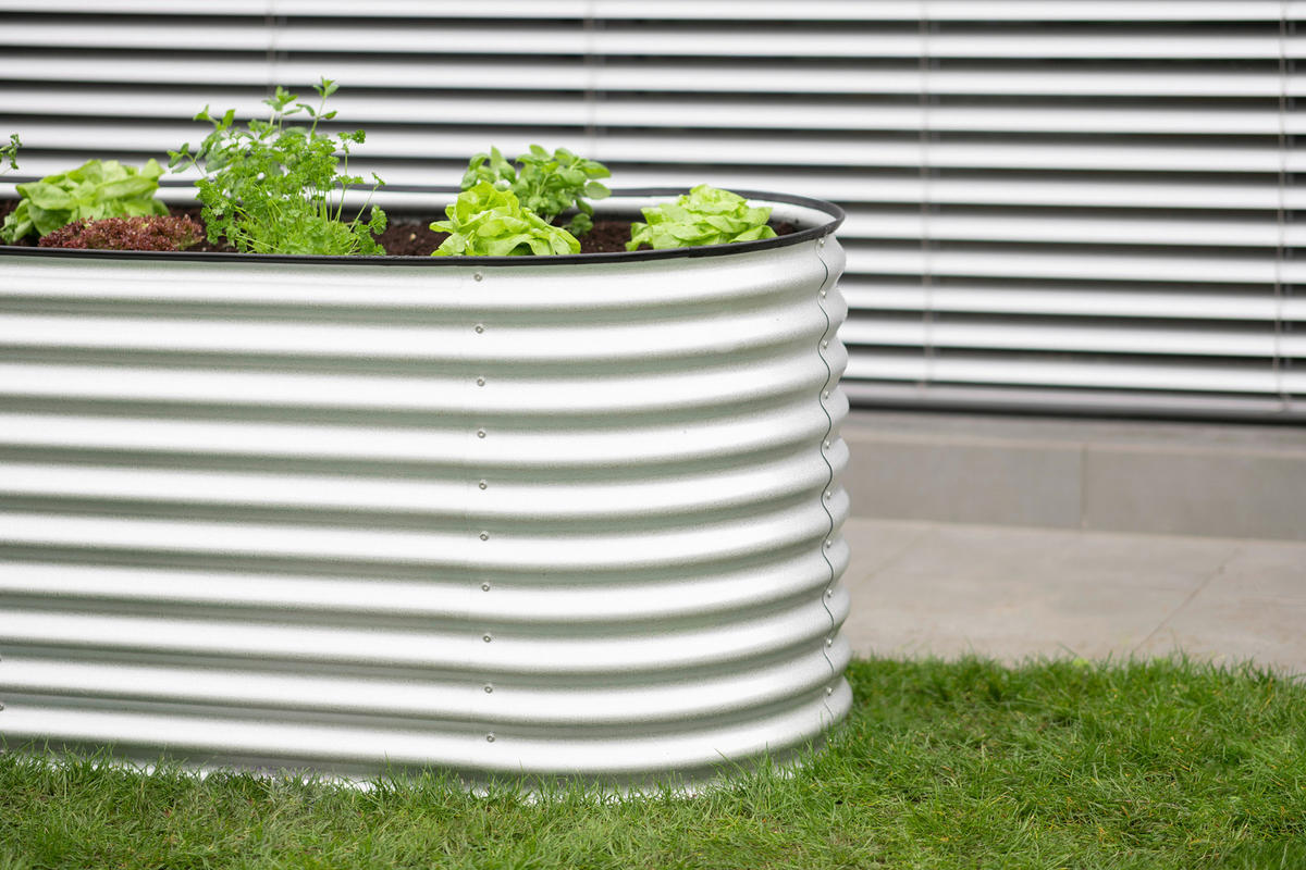 HOCHBEET 160/82/80 cm  - Silberfarben, Basics, Metall (160/82/80cm)